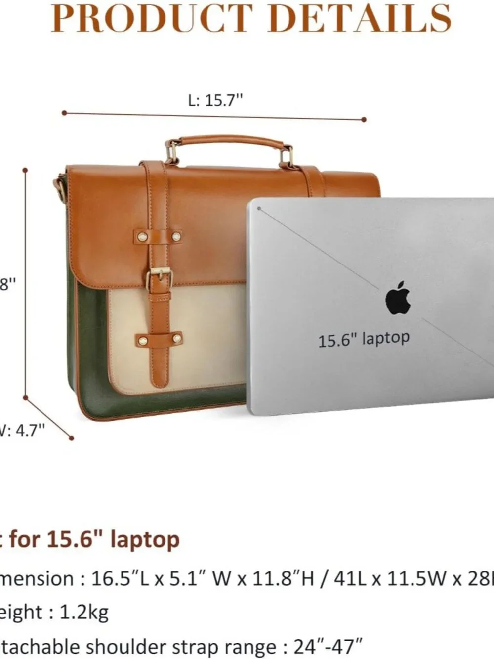 Stylish Vegan Leather Convertible Laptop Bag for Women